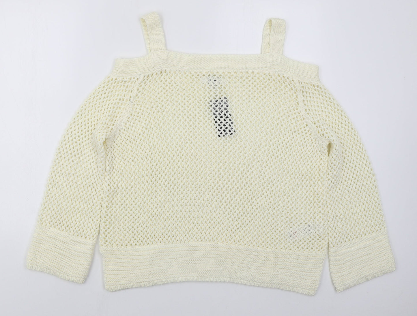 Simply Be Womens Ivory Square Neck  Acrylic Pullover Jumper Size 16