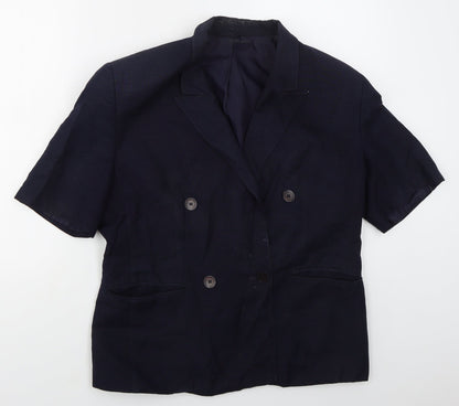 St Michael Womens Blue Viscose Jacket Suit Jacket Size 16
