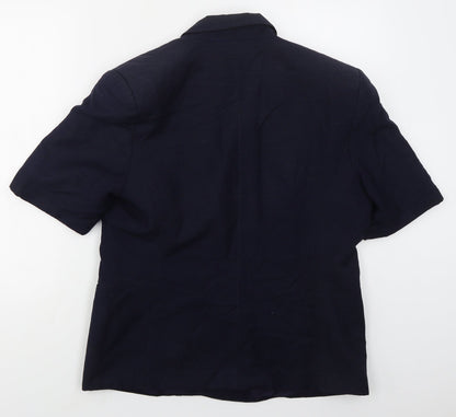 St Michael Womens Blue Viscose Jacket Suit Jacket Size 16