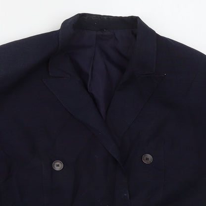 St Michael Womens Blue Viscose Jacket Suit Jacket Size 16