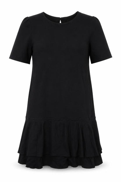 Next Womens Black  Viscose A-Line  Size 8  Round Neck Button