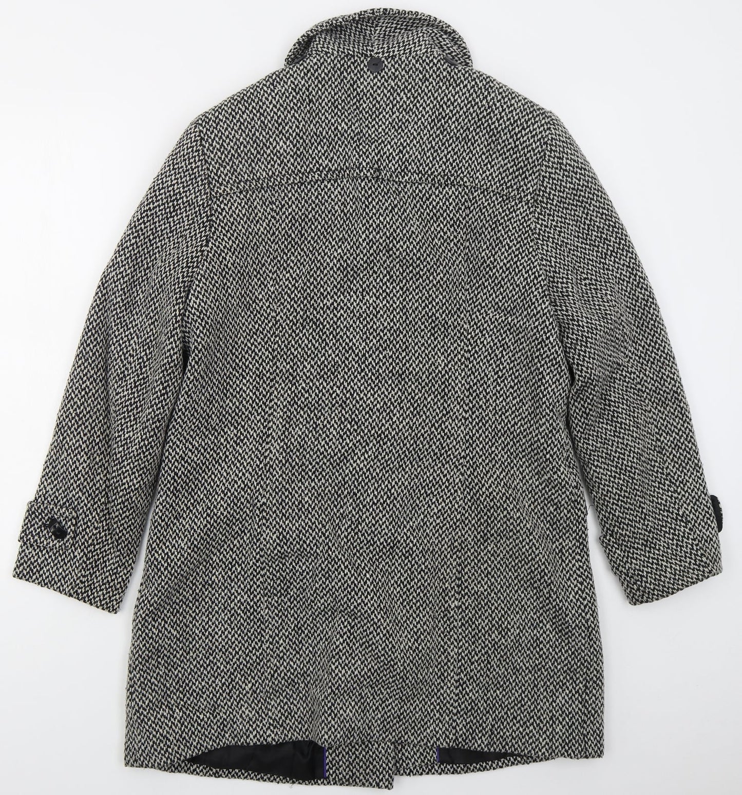 Lebek Womens Grey Herringbone  Pea Coat Coat Size 14  Button