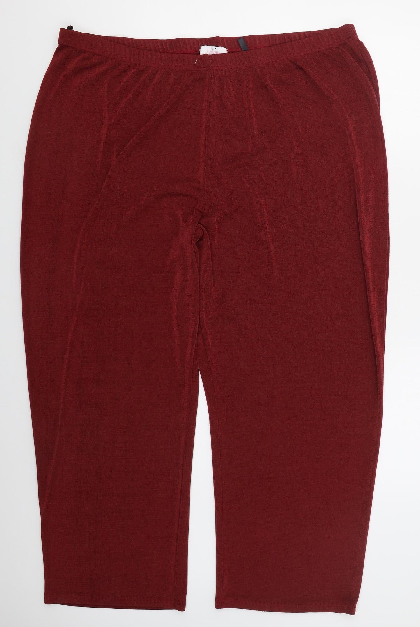 Julipa Womens Red  Polyester Trousers  Size 30 L27 in Regular