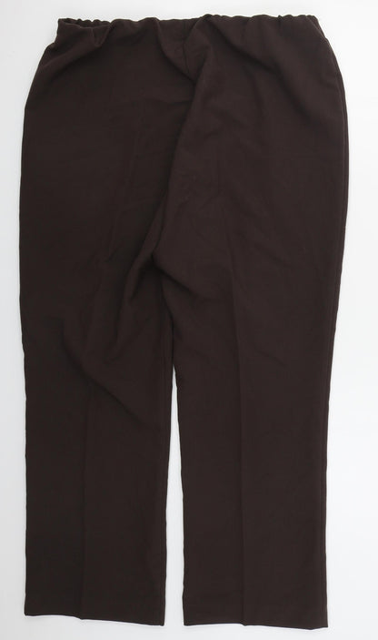 Preloved Classic Womens Brown  Polyester Trousers  Size 14 L27 in Regular - Back