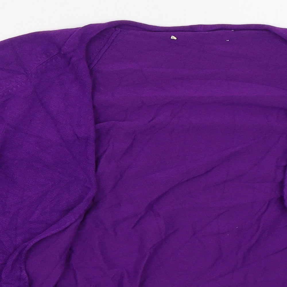 Preworn Womens Purple V-Neck  Viscose Cardigan Jumper Size M