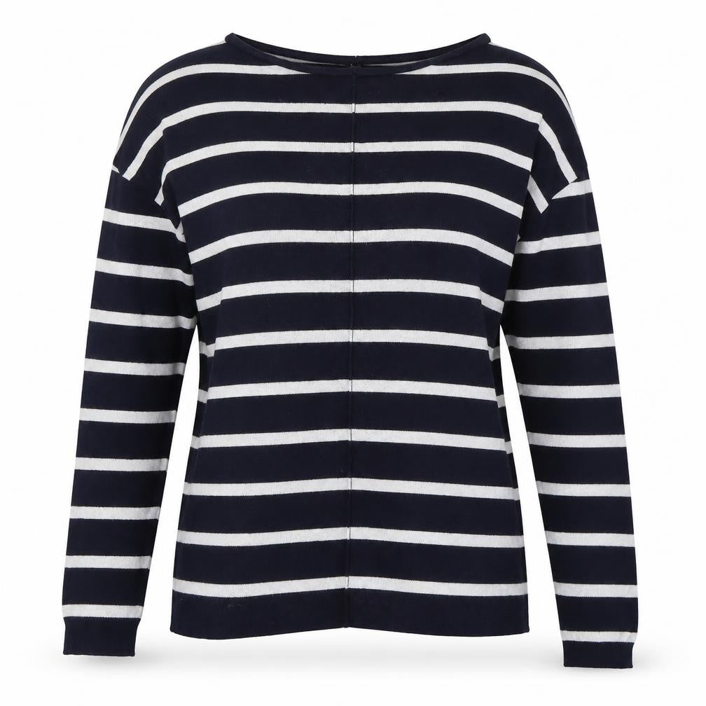 Atmosphere Womens Blue Boat Neck Striped Viscose Pullover Jumper Size 8