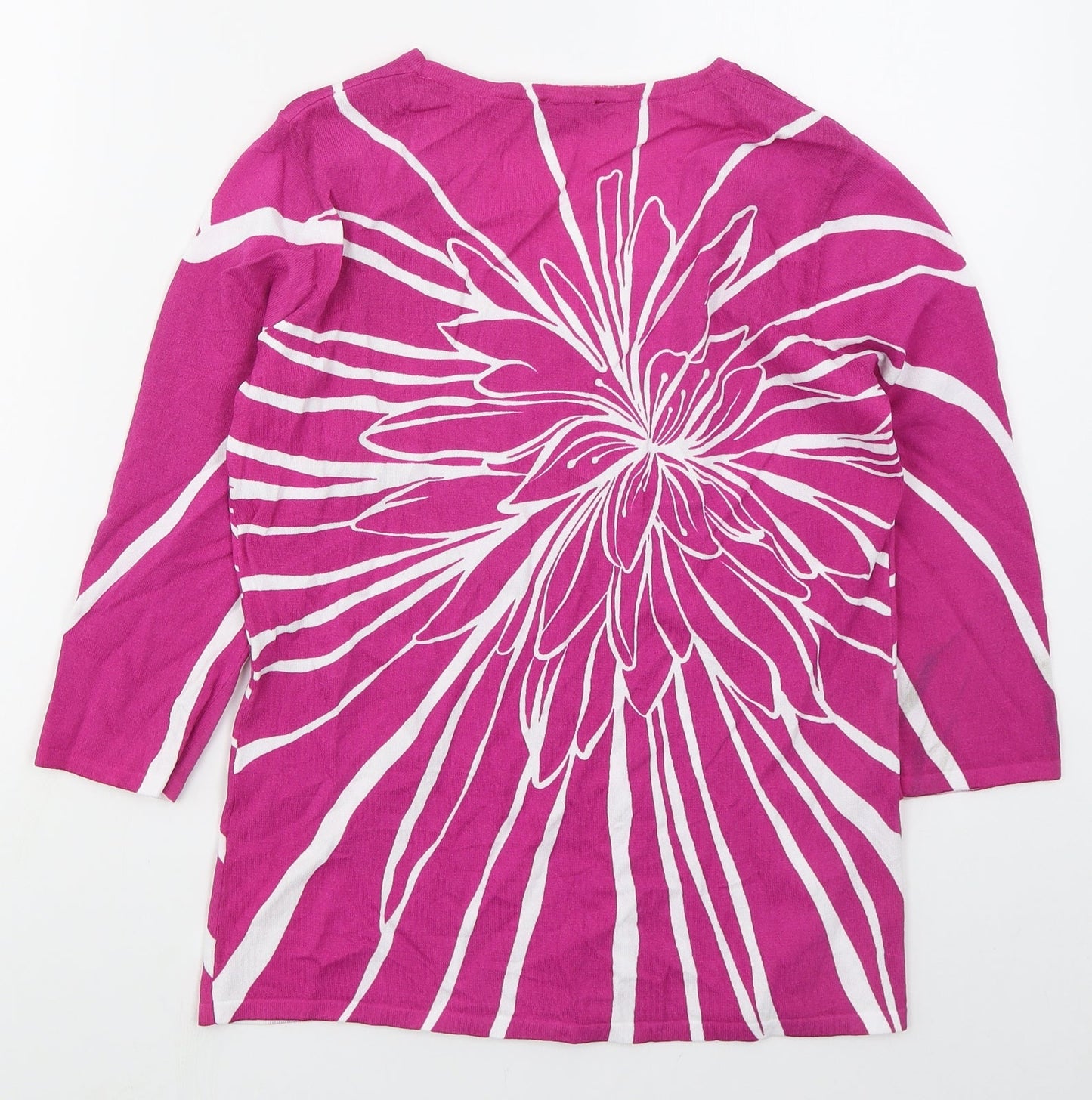 Casamia Womens Pink V-Neck  Viscose Pullover Jumper Size S   - v