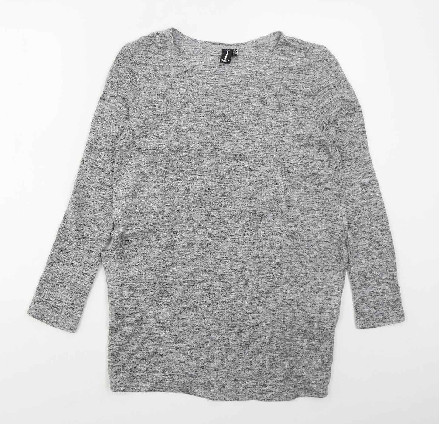 Izabel London Womens Grey Round Neck  Polyester Pullover Jumper Size 8