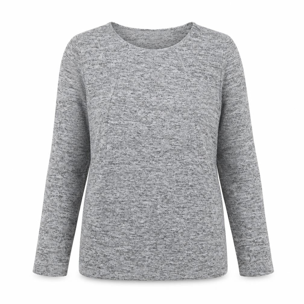 Izabel London Womens Grey Round Neck  Polyester Pullover Jumper Size 8