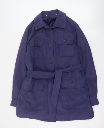 Marks & Spencer Womens Blue   Pea Coat Coat Size 10  Button