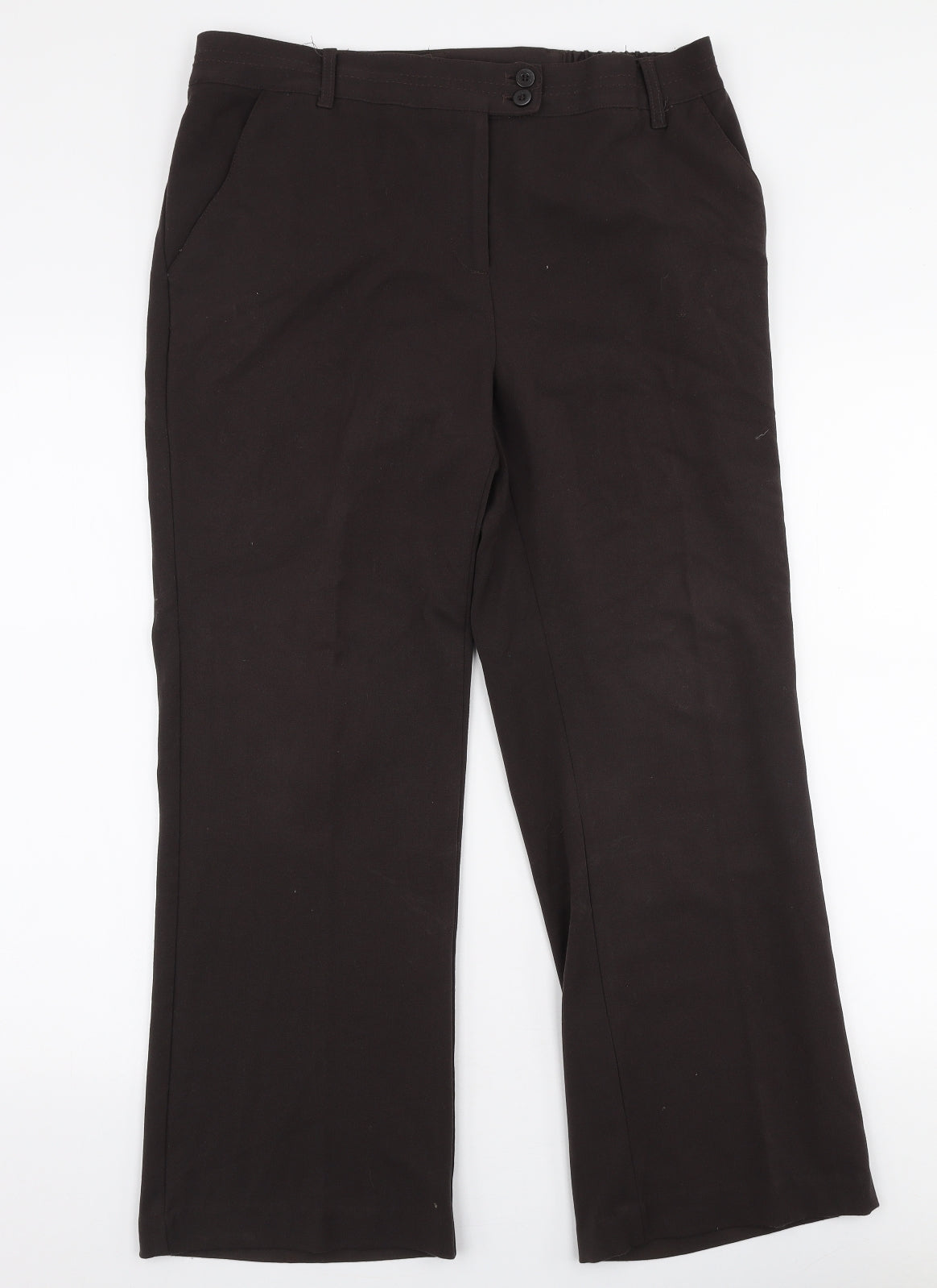 Anna Rose Womens Brown  Polyester Trousers  Size 14 L27 in Regular Zip