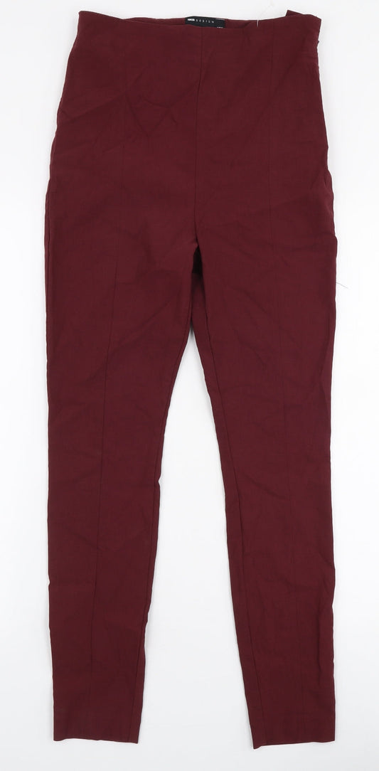ASOS Womens Red  Polyester Trousers  Size 10 L26 in Slim Zip
