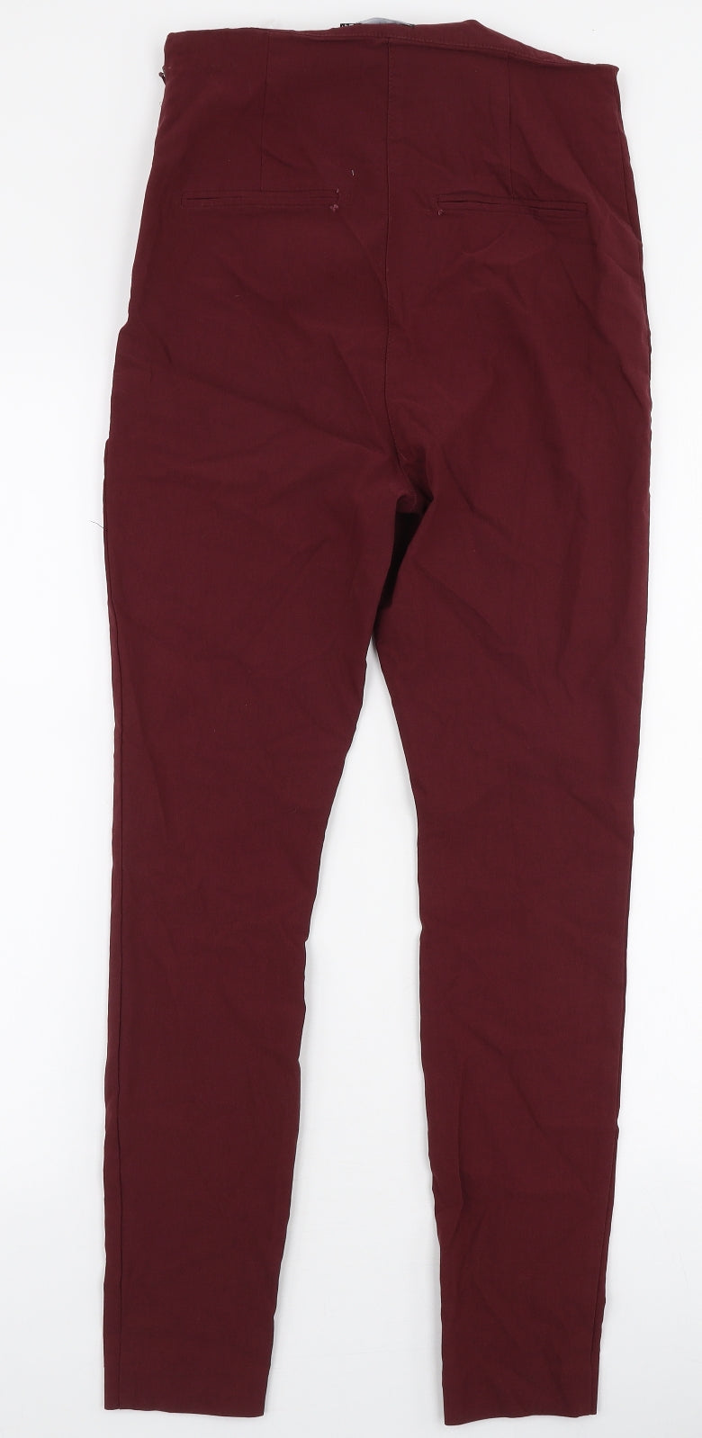 ASOS Womens Red  Polyester Trousers  Size 10 L26 in Slim Zip