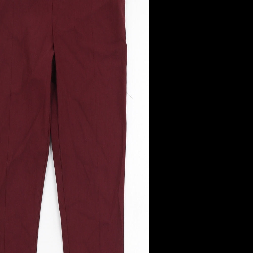 ASOS Womens Red  Polyester Trousers  Size 10 L26 in Slim Zip