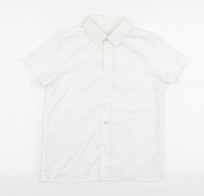 F&F Boys White  Polyester Basic Button-Up Size 9-10 Years Collared Button