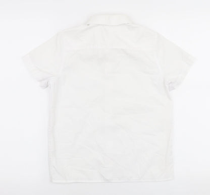 F&F Boys White  Polyester Basic Button-Up Size 9-10 Years Collared Button