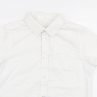 F&F Boys White  Polyester Basic Button-Up Size 9-10 Years Collared Button
