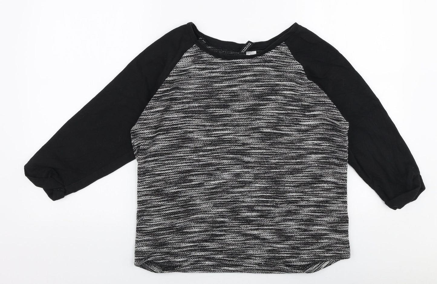 H&M Womens Black Round Neck  Cotton Pullover Jumper Size S