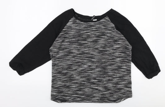 H&M Womens Black Round Neck  Cotton Pullover Jumper Size S