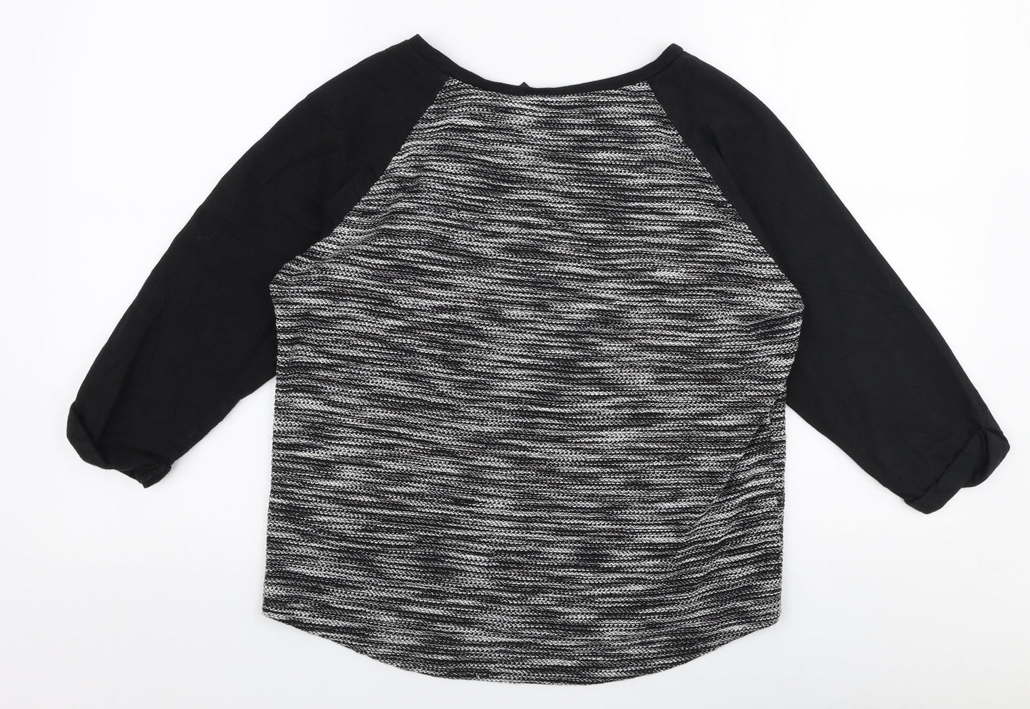 H&M Womens Black Round Neck  Cotton Pullover Jumper Size S