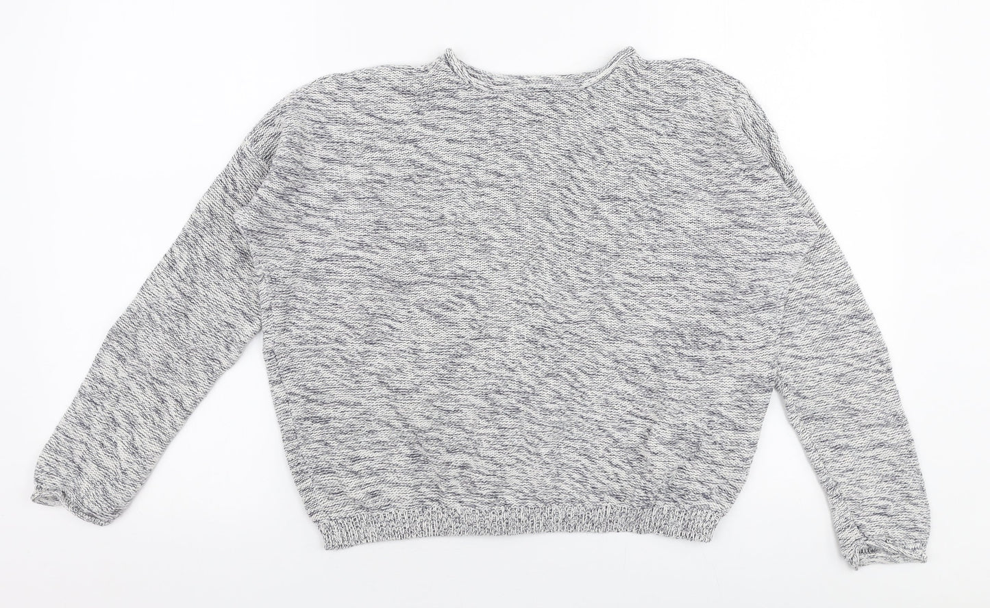 New Look Womens Grey Round Neck  Cotton Pullover Jumper Size S