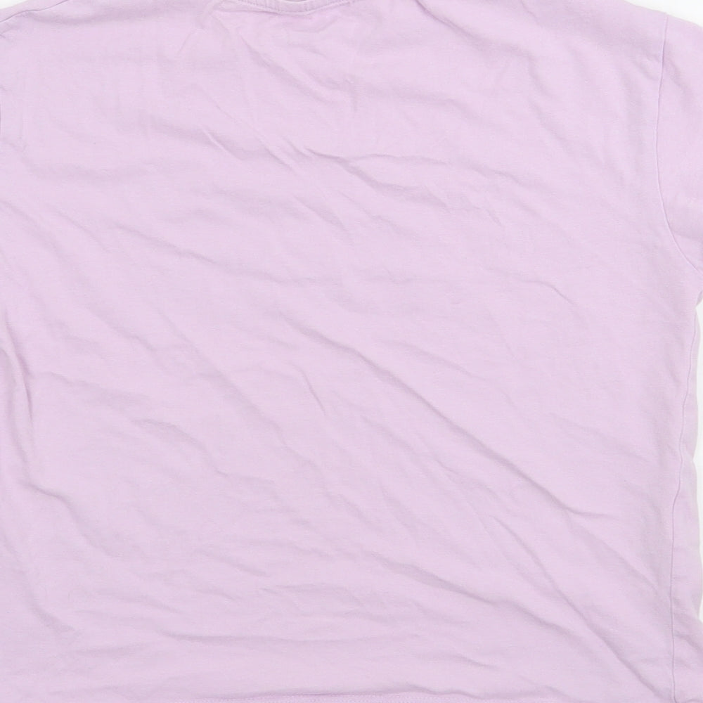 MNG Girls Purple  Cotton Basic T-Shirt Size 9 Years Crew Neck