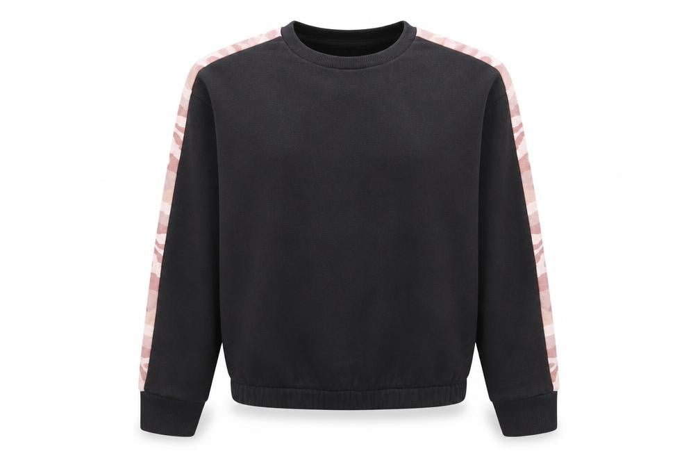 Marks & Spencer Girls Black Camouflage Cotton Pullover Sweatshirt Size 10-11 Years