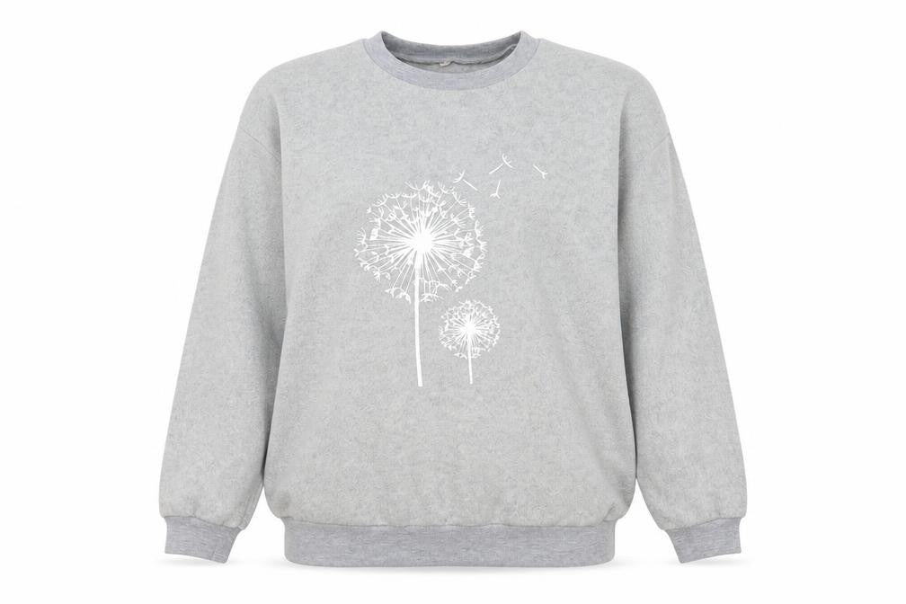 Preworn Womens Grey  Polyester Pullover Sweatshirt Size L   - Dandelion
