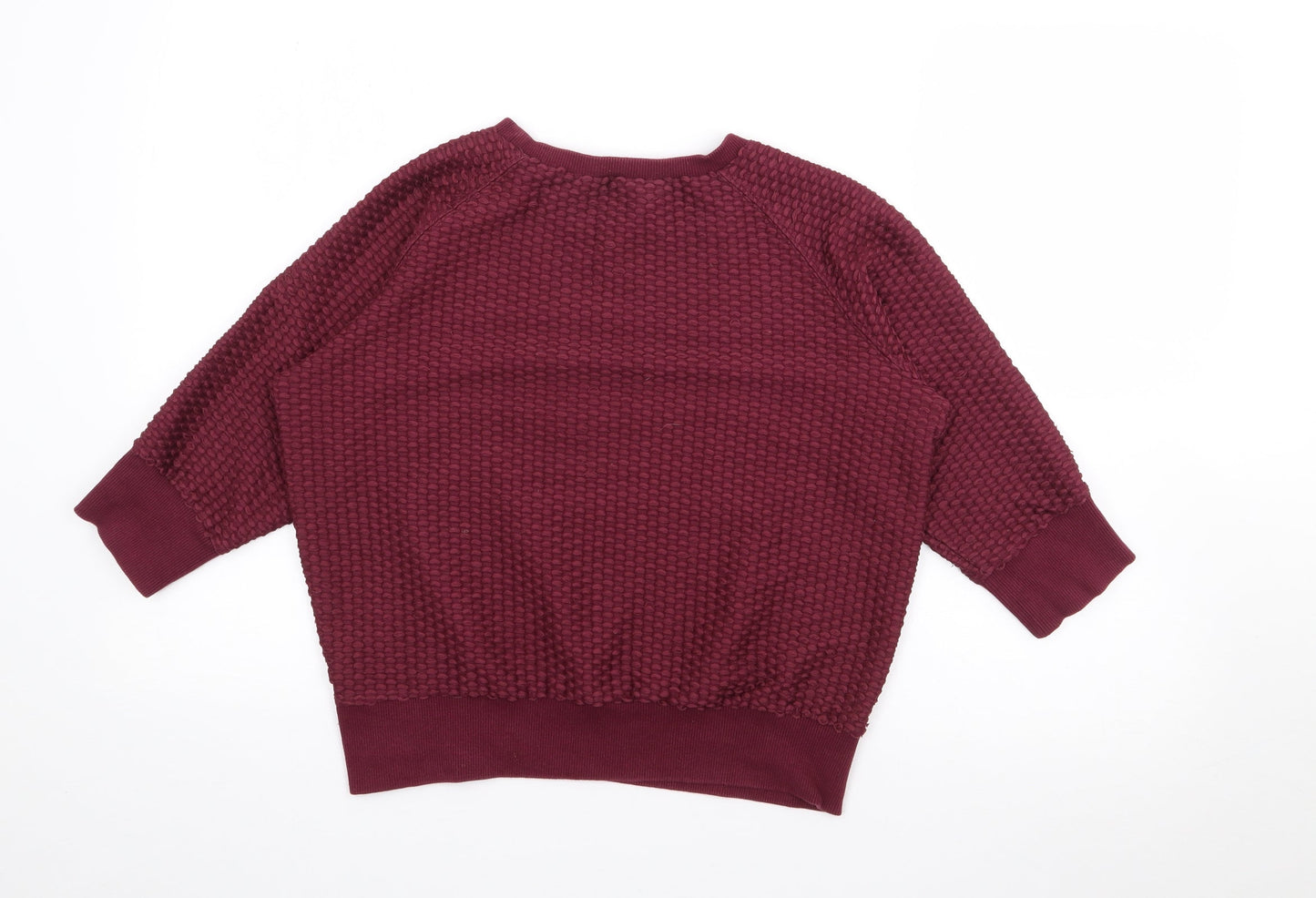 French Connection Womens Purple Crew Neck  Cotton Pullover Jumper Size XS