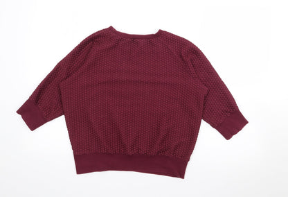 French Connection Womens Purple Crew Neck  Cotton Pullover Jumper Size XS