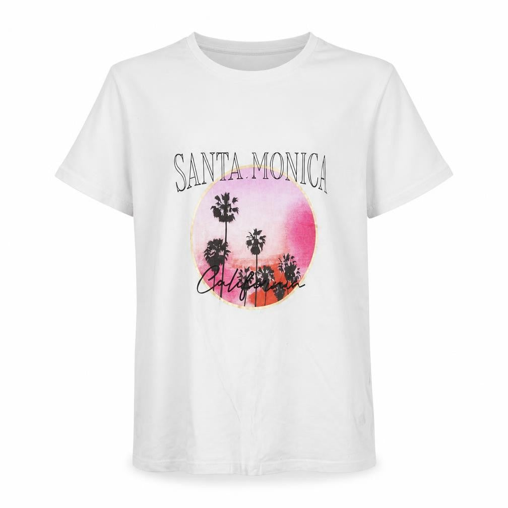 Matalan Girls White  Cotton Basic T-Shirt Size 11 Years Crew Neck  - Santa Monica