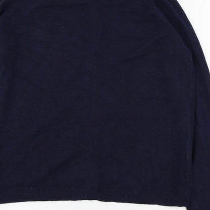 Mia Moda Womens Blue Round Neck  Polyester Cardigan Jumper Size M