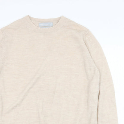 Marks & Spencer Womens Beige Round Neck  Polyester Pullover Jumper Size 12