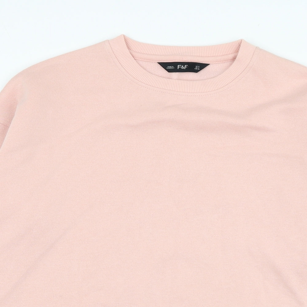 F&F Womens Pink  Polyester Pullover Sweatshirt Size 6  Pullover