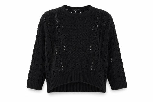 Peacocks Womens Black Round Neck  Acrylic Pullover Jumper Size M