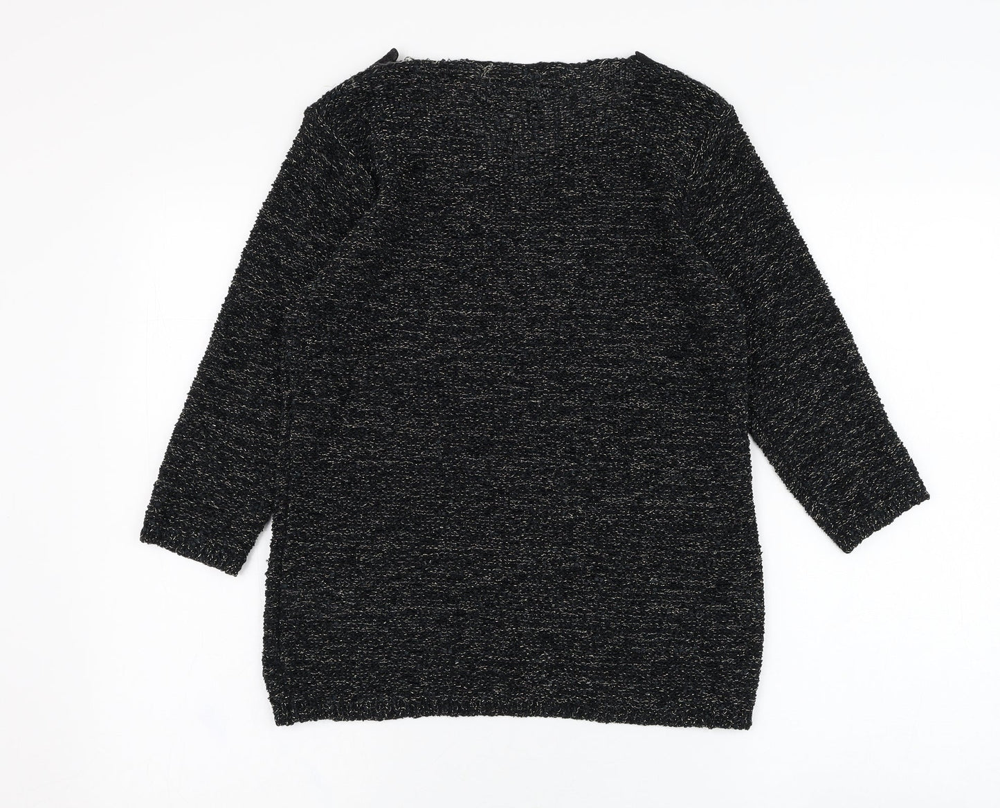 BM Womens Black Round Neck  Polyester Pullover Jumper Size S