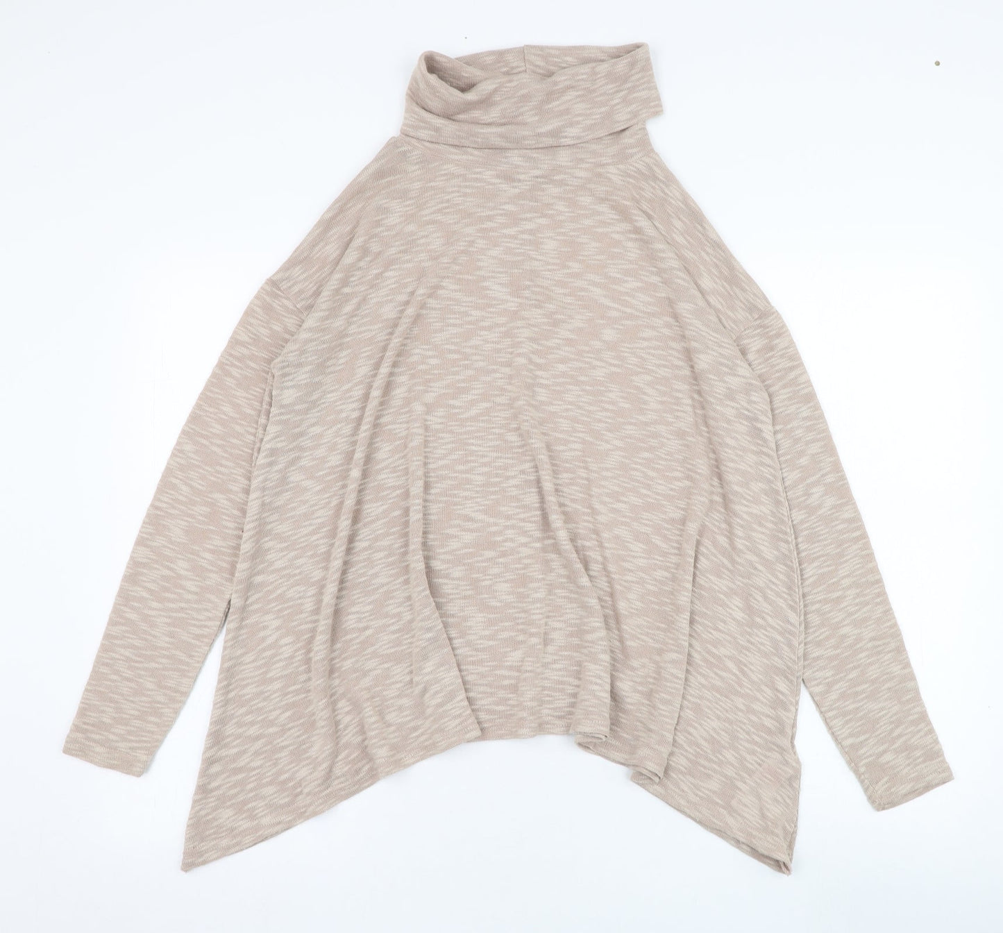 New Look Womens Beige Roll Neck  Polyester Pullover Jumper Size 12