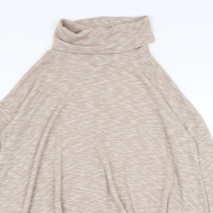 New Look Womens Beige Roll Neck  Polyester Pullover Jumper Size 12