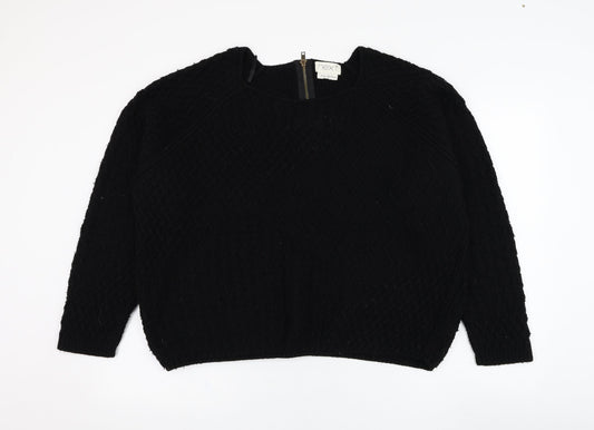 NEXT Womens Black Round Neck  Acrylic Pullover Jumper Size 18