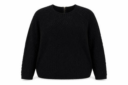 Next Womens Black Round Neck  Acrylic Pullover Jumper Size 18