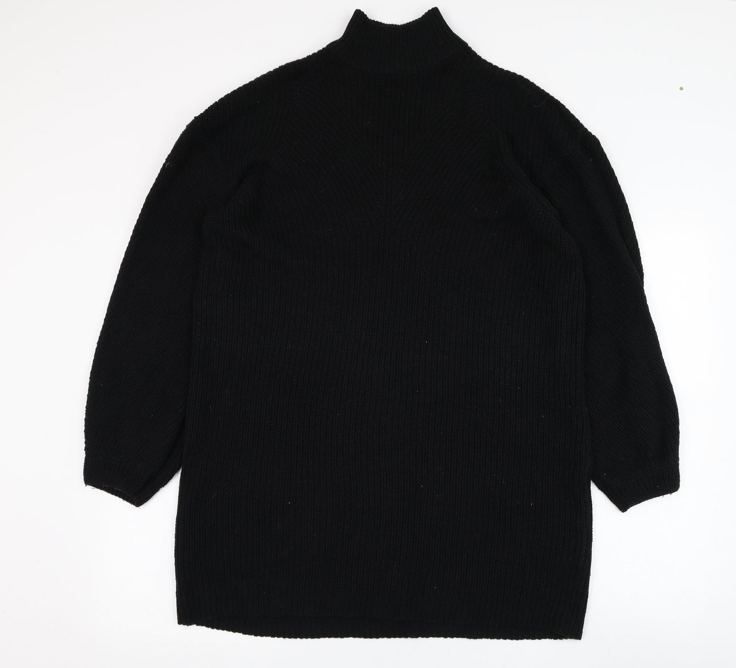 Noisy may Womens Black Round Neck  Acrylic Pullover Jumper Size L