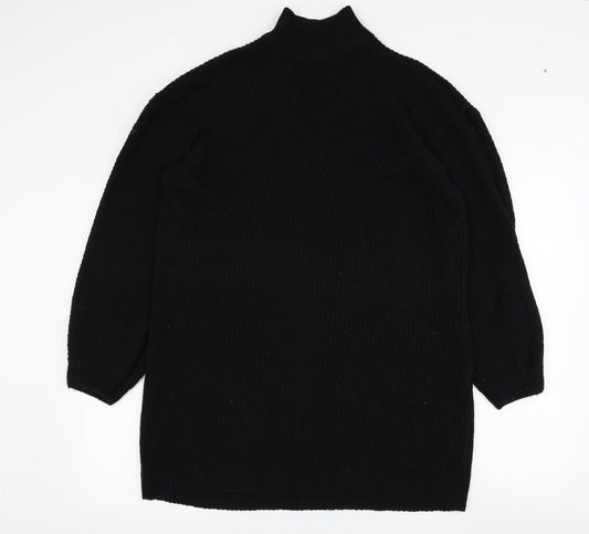 Noisy may Womens Black Round Neck  Acrylic Pullover Jumper Size L
