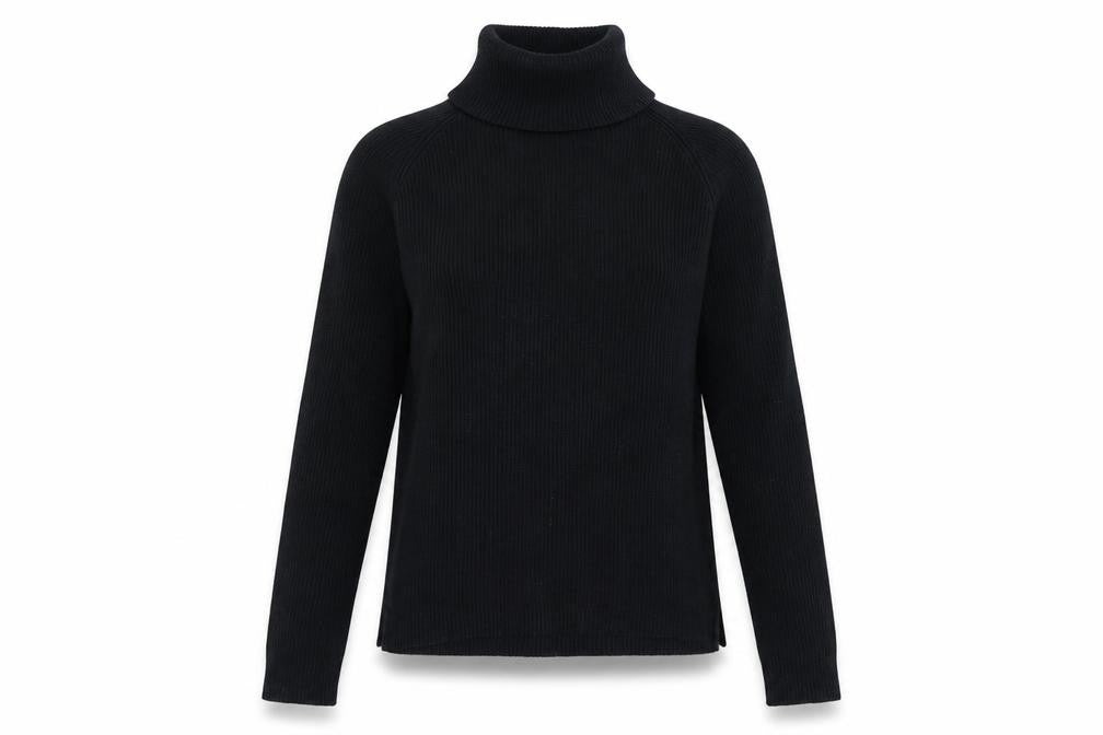 Larkbay Womens Blue Roll Neck  Cotton Pullover Jumper Size M
