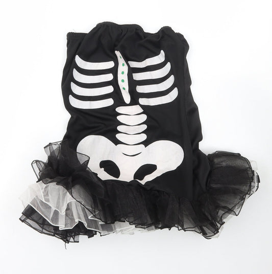 Smiffys Girls Black  Polyester Pencil Dress  Size M  Off the Shoulder Pullover - Halloween Skeleton tutu