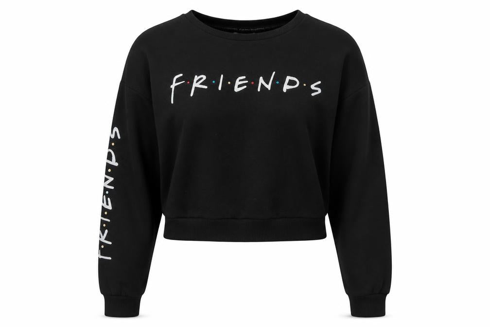 Primark Girls Black  Cotton Pullover Sweatshirt Size 11-12 Years  Pullover - Friends