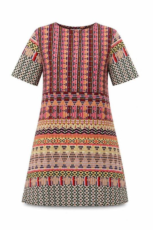 Glamorous Womens Multicoloured Fair Isle Polyester A-Line  Size XS  Round Neck