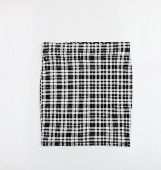 New Look Girls Black Plaid Cotton A-Line Skirt Size 10-11 Years  Regular