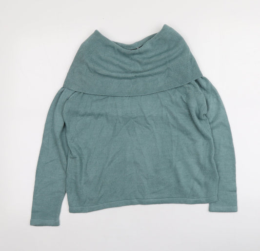 M&S Womens Blue Roll Neck  Acrylic Pullover Jumper Size 12