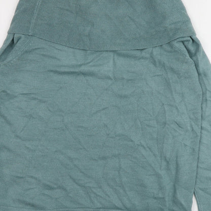 Marks & Spencer Womens Blue Roll Neck  Acrylic Pullover Jumper Size 12