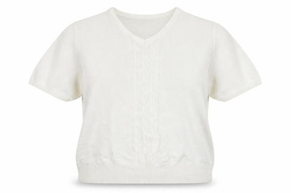 EWM Womens Ivory Round Neck  100% Cotton Pullover Jumper Size M